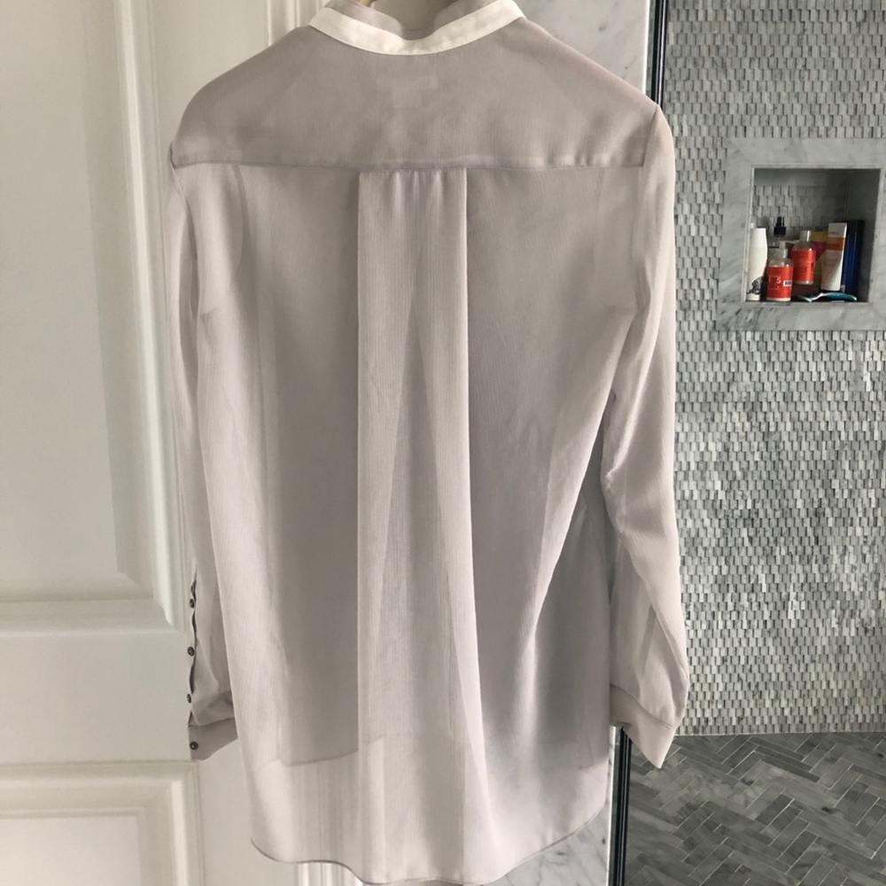 Helmut Lang Soft Gray Button Up Blouse - image 3